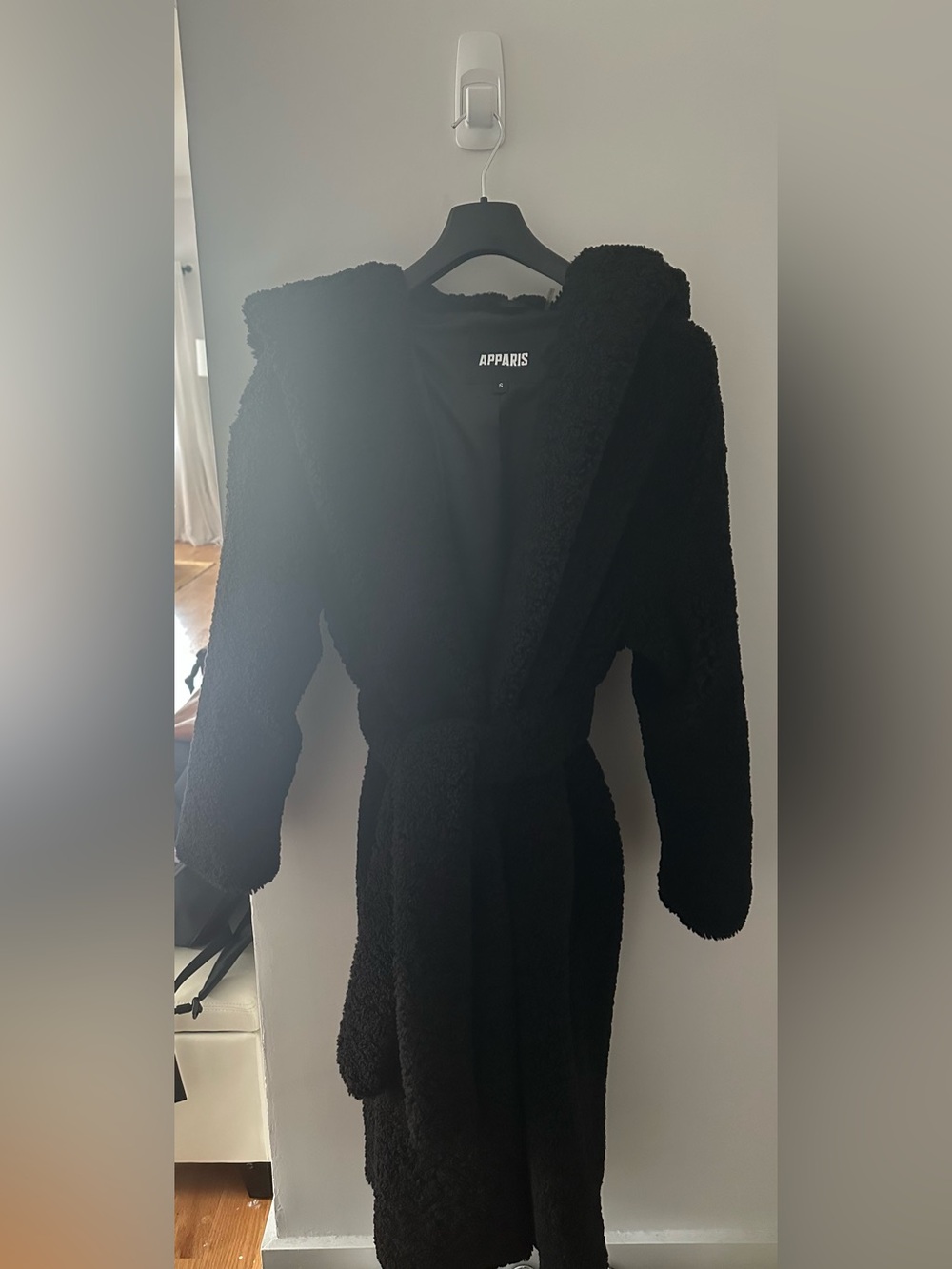 Apparis “Linda” faux sherling hooded coat, in Black size Small